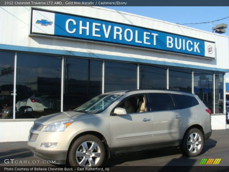 Gold Mist Metallic / Cashmere/Ebony 2012 Chevrolet Traverse LTZ AWD