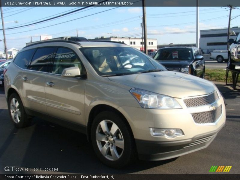 Gold Mist Metallic / Cashmere/Ebony 2012 Chevrolet Traverse LTZ AWD