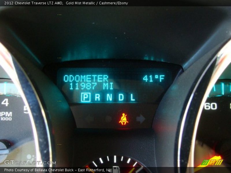 Gold Mist Metallic / Cashmere/Ebony 2012 Chevrolet Traverse LTZ AWD