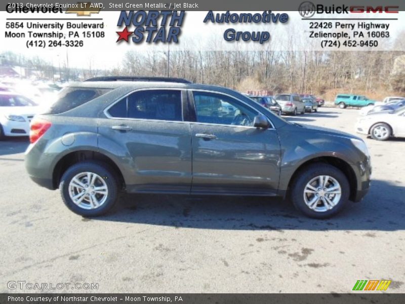 Steel Green Metallic / Jet Black 2013 Chevrolet Equinox LT AWD