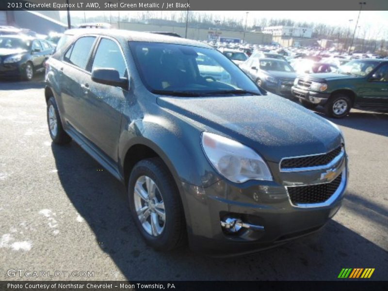 Steel Green Metallic / Jet Black 2013 Chevrolet Equinox LT AWD