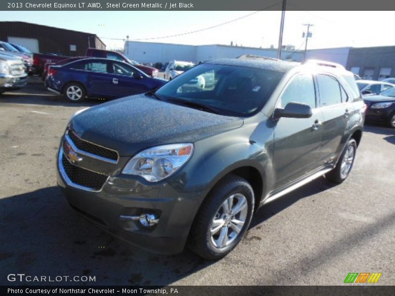 Steel Green Metallic / Jet Black 2013 Chevrolet Equinox LT AWD