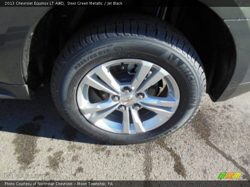 Steel Green Metallic / Jet Black 2013 Chevrolet Equinox LT AWD