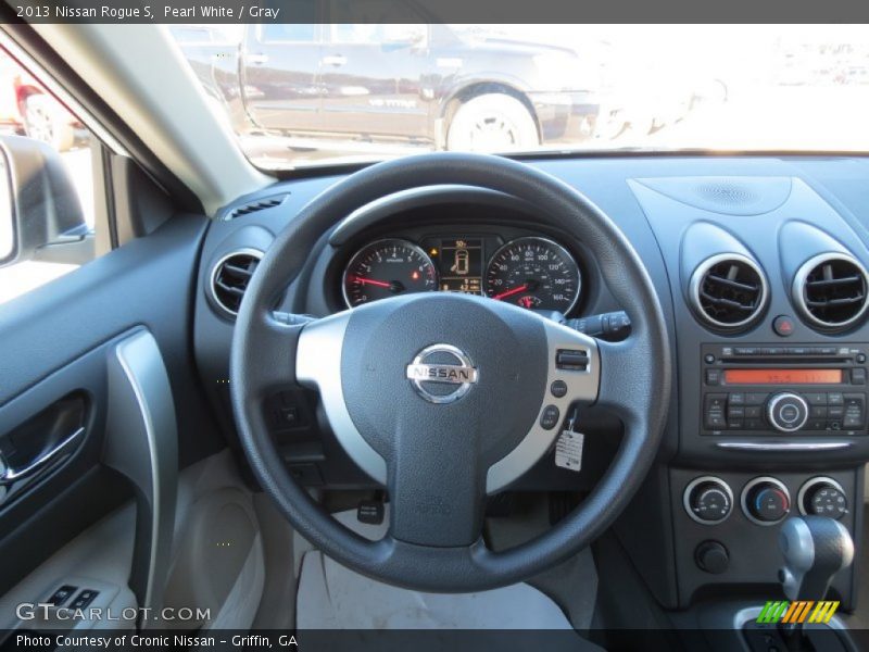 Pearl White / Gray 2013 Nissan Rogue S