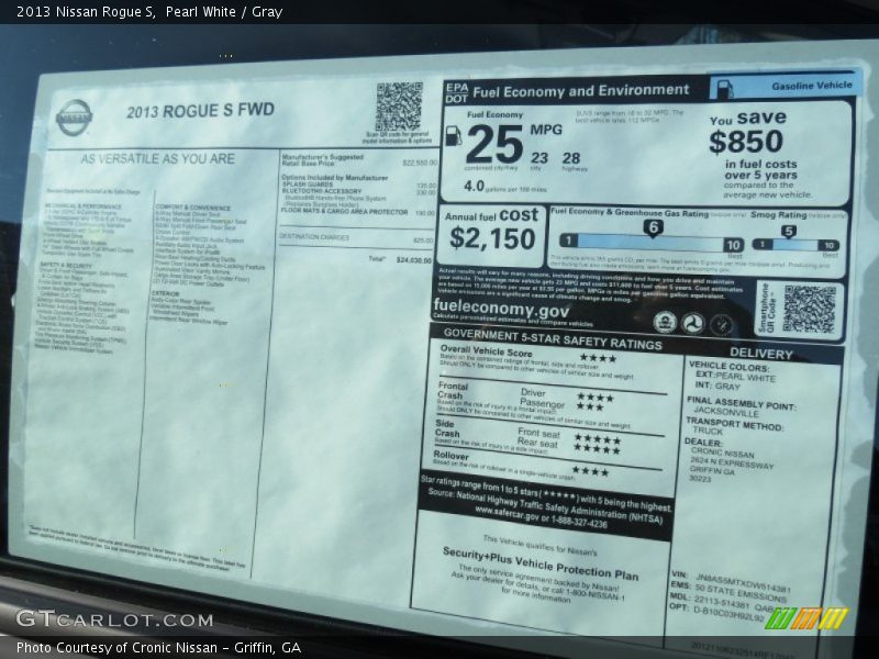 Pearl White / Gray 2013 Nissan Rogue S