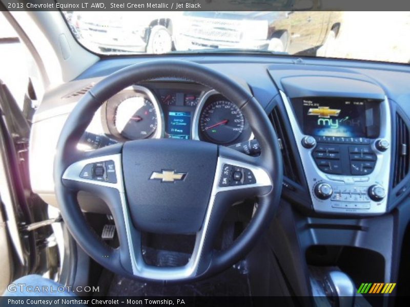 Steel Green Metallic / Jet Black 2013 Chevrolet Equinox LT AWD