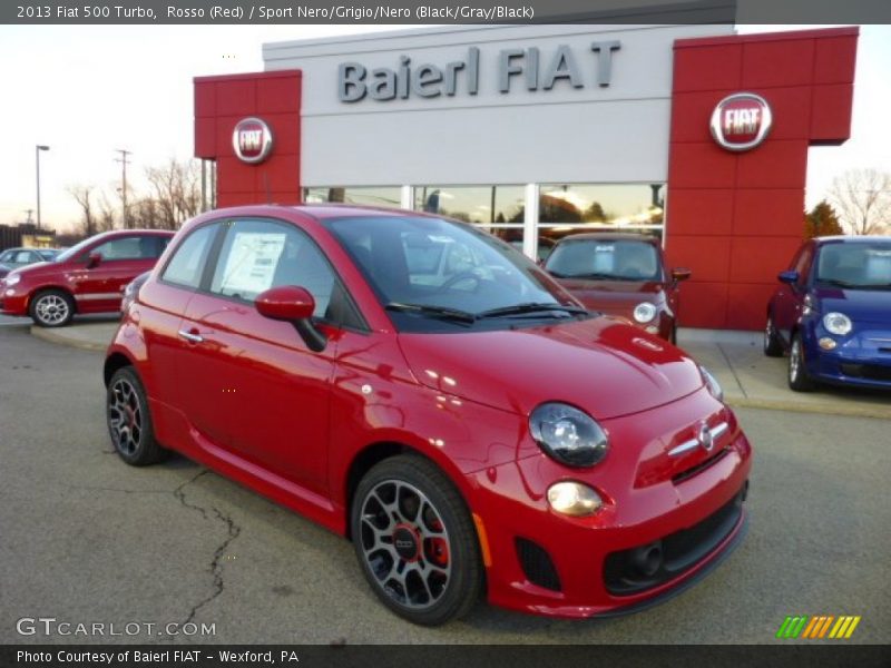 Rosso (Red) / Sport Nero/Grigio/Nero (Black/Gray/Black) 2013 Fiat 500 Turbo