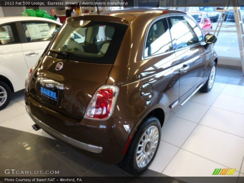 Espresso (Brown) / Avorio/Avorio (Ivory/Ivory) 2013 Fiat 500 Lounge