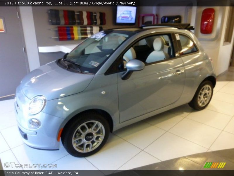 Luce Blu (Light Blue) / Grigio/Avorio (Gray/Ivory) 2013 Fiat 500 c cabrio Pop