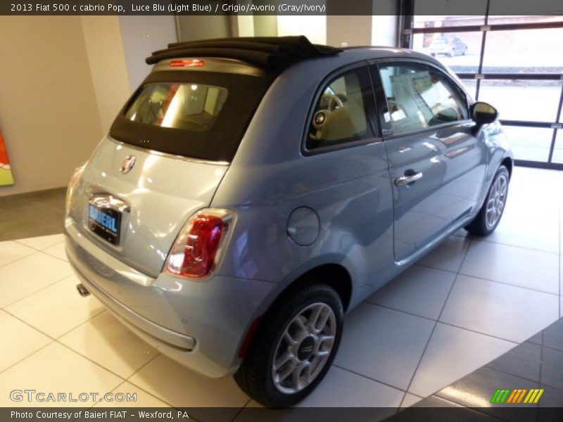 Luce Blu (Light Blue) / Grigio/Avorio (Gray/Ivory) 2013 Fiat 500 c cabrio Pop