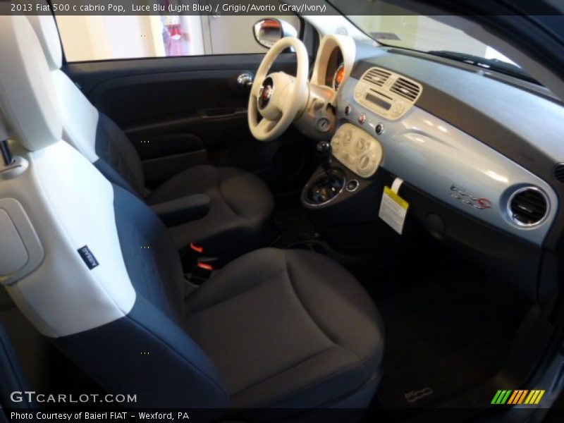 Luce Blu (Light Blue) / Grigio/Avorio (Gray/Ivory) 2013 Fiat 500 c cabrio Pop