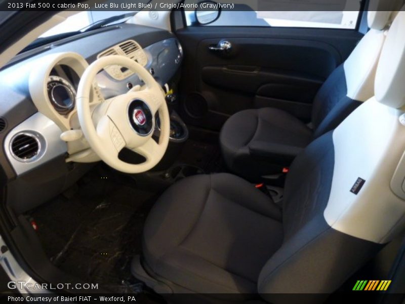 Luce Blu (Light Blue) / Grigio/Avorio (Gray/Ivory) 2013 Fiat 500 c cabrio Pop