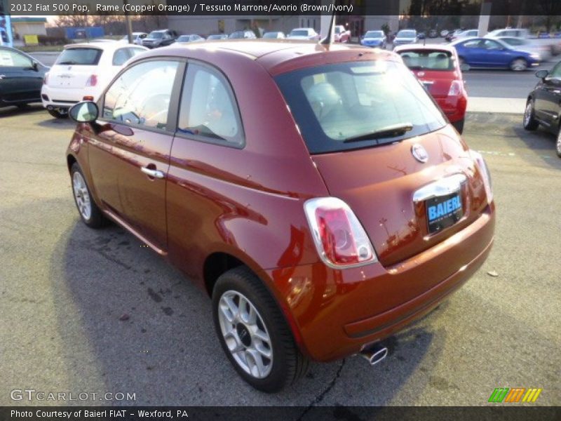 Rame (Copper Orange) / Tessuto Marrone/Avorio (Brown/Ivory) 2012 Fiat 500 Pop
