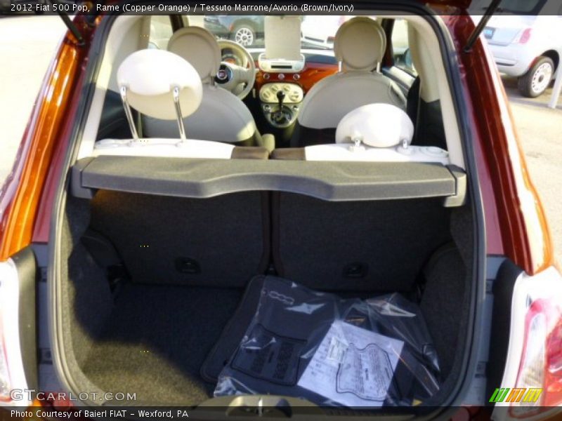 Rame (Copper Orange) / Tessuto Marrone/Avorio (Brown/Ivory) 2012 Fiat 500 Pop