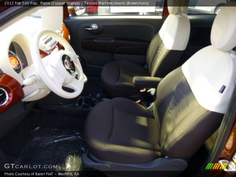 Rame (Copper Orange) / Tessuto Marrone/Avorio (Brown/Ivory) 2012 Fiat 500 Pop