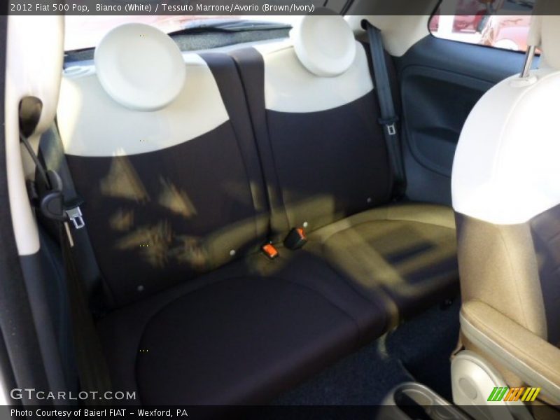 Bianco (White) / Tessuto Marrone/Avorio (Brown/Ivory) 2012 Fiat 500 Pop