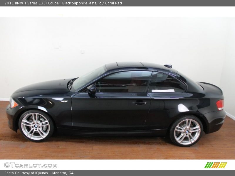 Black Sapphire Metallic / Coral Red 2011 BMW 1 Series 135i Coupe