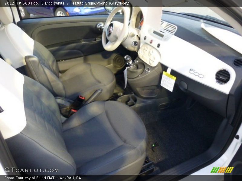 Bianco (White) / Tessuto Grigio/Avorio (Grey/Ivory) 2012 Fiat 500 Pop