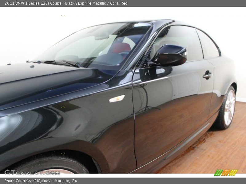 Black Sapphire Metallic / Coral Red 2011 BMW 1 Series 135i Coupe