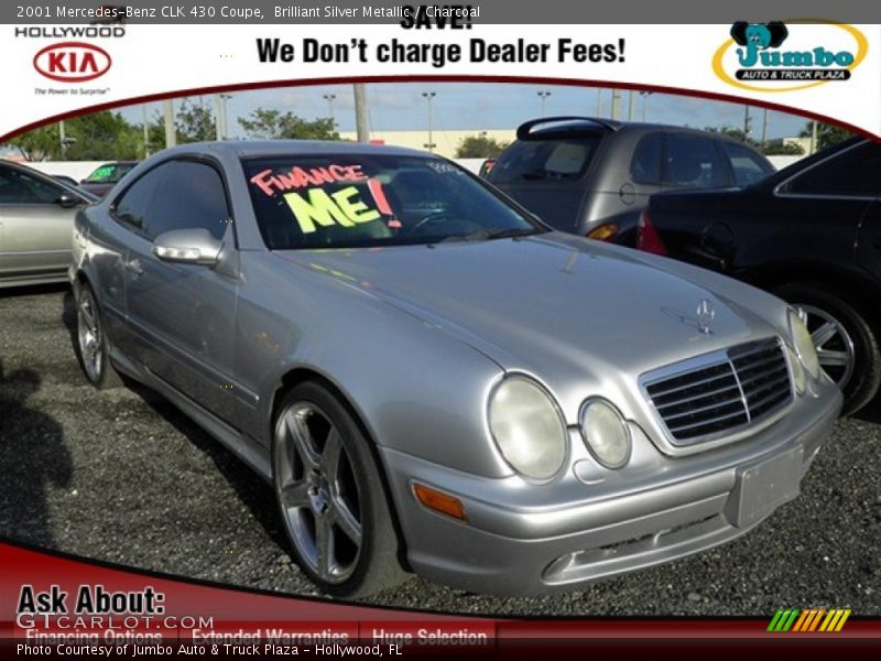 Brilliant Silver Metallic / Charcoal 2001 Mercedes-Benz CLK 430 Coupe