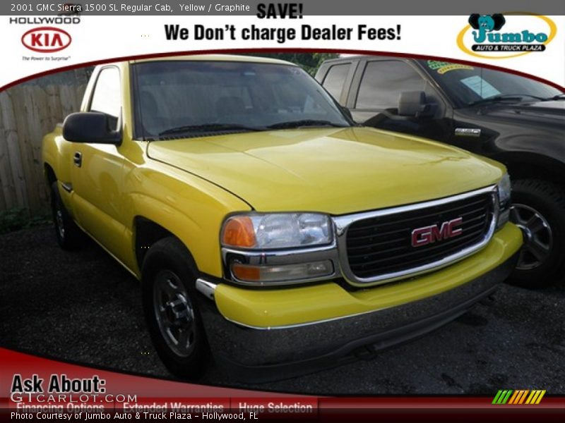 Yellow / Graphite 2001 GMC Sierra 1500 SL Regular Cab