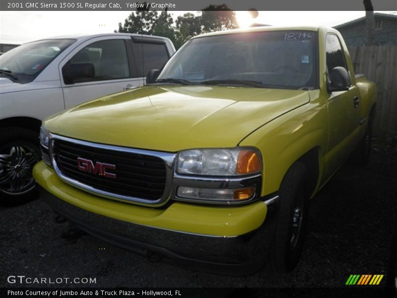Yellow / Graphite 2001 GMC Sierra 1500 SL Regular Cab