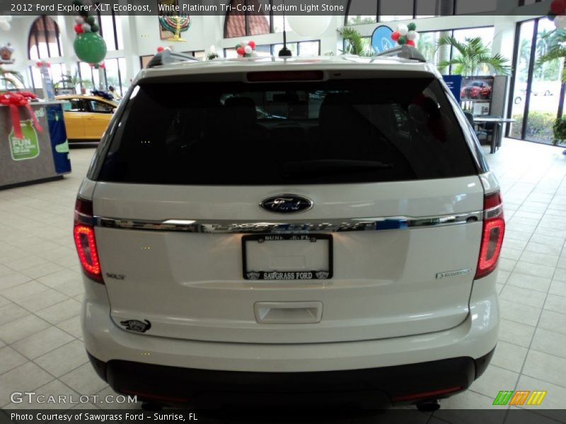 White Platinum Tri-Coat / Medium Light Stone 2012 Ford Explorer XLT EcoBoost