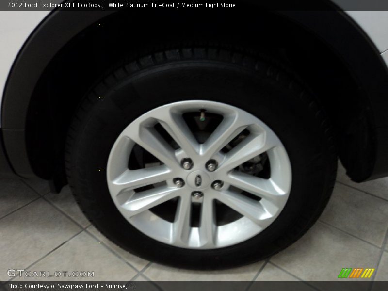 White Platinum Tri-Coat / Medium Light Stone 2012 Ford Explorer XLT EcoBoost