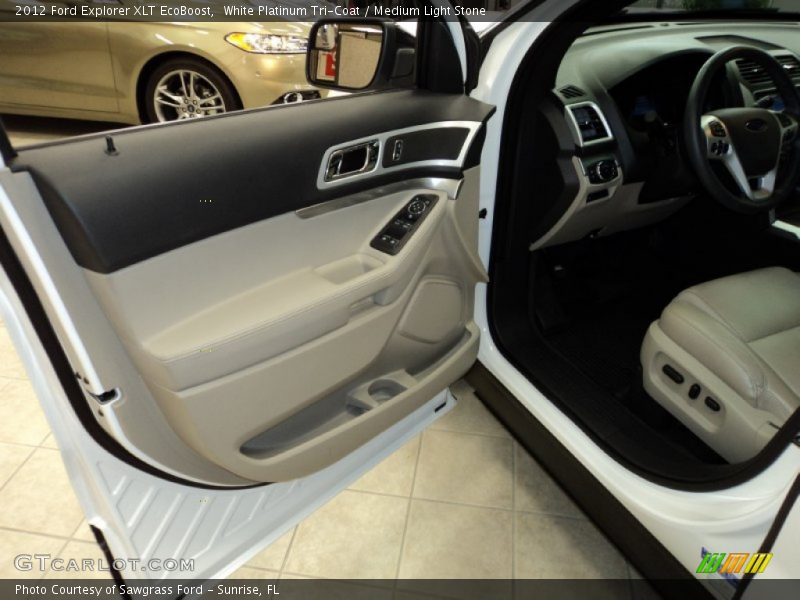 White Platinum Tri-Coat / Medium Light Stone 2012 Ford Explorer XLT EcoBoost