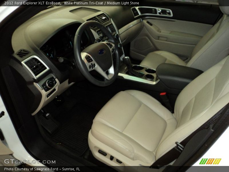 White Platinum Tri-Coat / Medium Light Stone 2012 Ford Explorer XLT EcoBoost