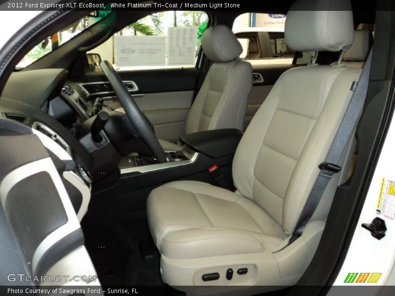 White Platinum Tri-Coat / Medium Light Stone 2012 Ford Explorer XLT EcoBoost