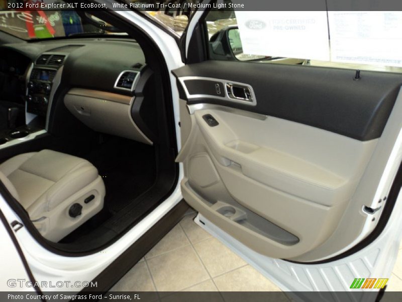 White Platinum Tri-Coat / Medium Light Stone 2012 Ford Explorer XLT EcoBoost