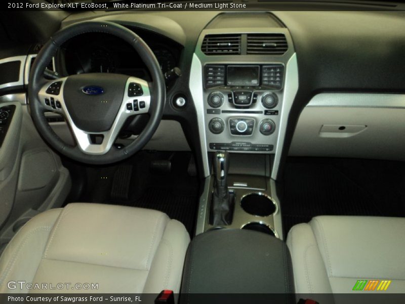 White Platinum Tri-Coat / Medium Light Stone 2012 Ford Explorer XLT EcoBoost
