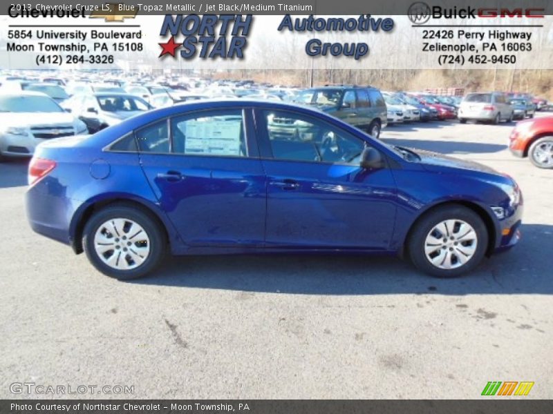 Blue Topaz Metallic / Jet Black/Medium Titanium 2013 Chevrolet Cruze LS