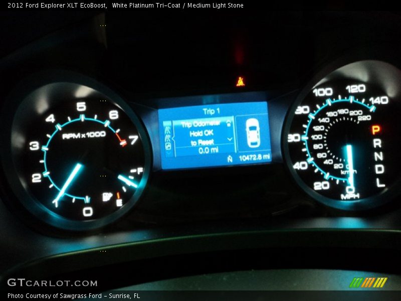 White Platinum Tri-Coat / Medium Light Stone 2012 Ford Explorer XLT EcoBoost