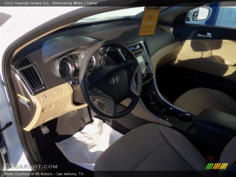 Shimmering White / Camel 2012 Hyundai Sonata GLS