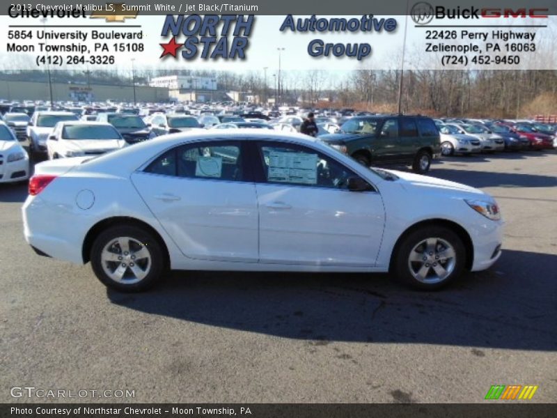 Summit White / Jet Black/Titanium 2013 Chevrolet Malibu LS