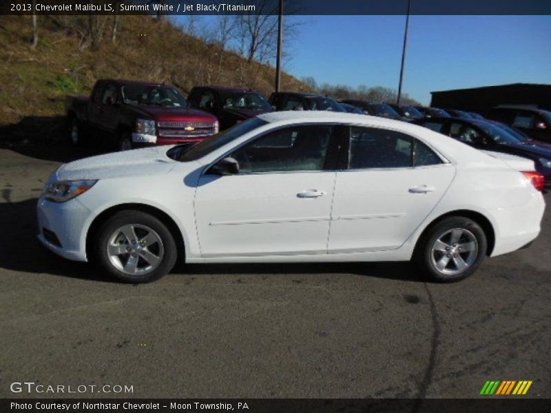 Summit White / Jet Black/Titanium 2013 Chevrolet Malibu LS