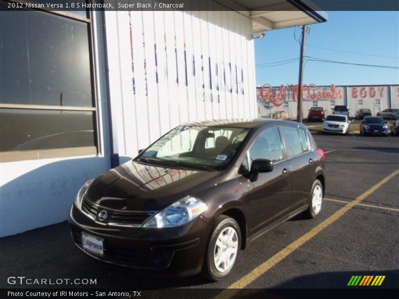 Super Black / Charcoal 2012 Nissan Versa 1.8 S Hatchback