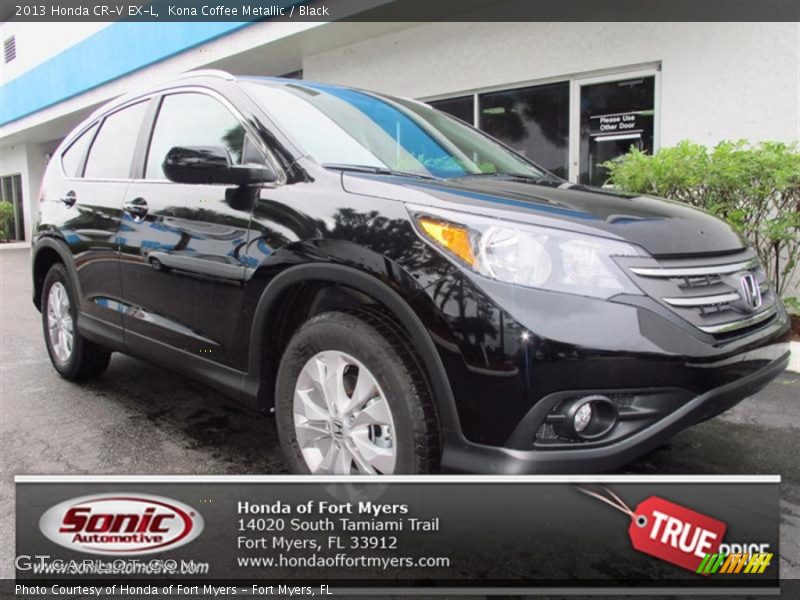 Kona Coffee Metallic / Black 2013 Honda CR-V EX-L