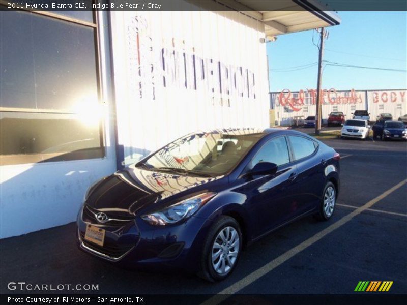 Indigo Blue Pearl / Gray 2011 Hyundai Elantra GLS