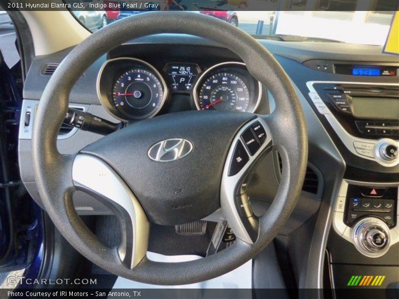 Indigo Blue Pearl / Gray 2011 Hyundai Elantra GLS