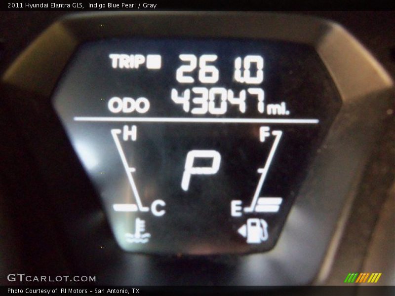 Indigo Blue Pearl / Gray 2011 Hyundai Elantra GLS