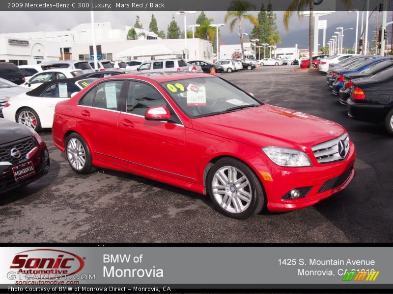 Mars Red / Black 2009 Mercedes-Benz C 300 Luxury