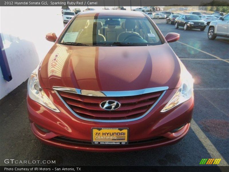 Sparkling Ruby Red / Camel 2012 Hyundai Sonata GLS