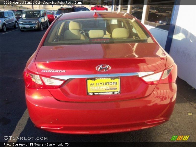 Sparkling Ruby Red / Camel 2012 Hyundai Sonata GLS