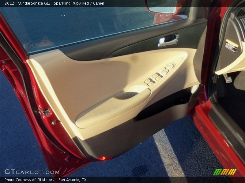 Sparkling Ruby Red / Camel 2012 Hyundai Sonata GLS