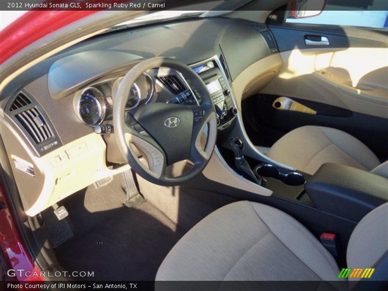 Sparkling Ruby Red / Camel 2012 Hyundai Sonata GLS