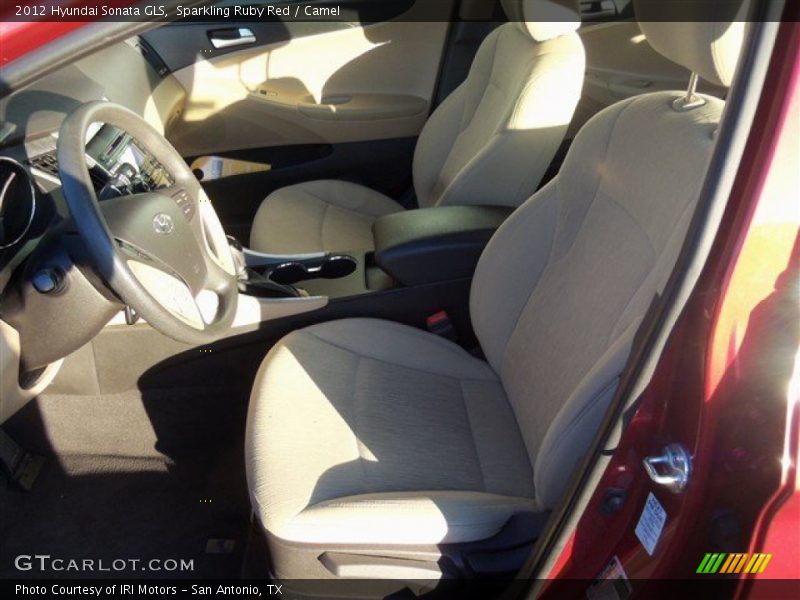 Sparkling Ruby Red / Camel 2012 Hyundai Sonata GLS