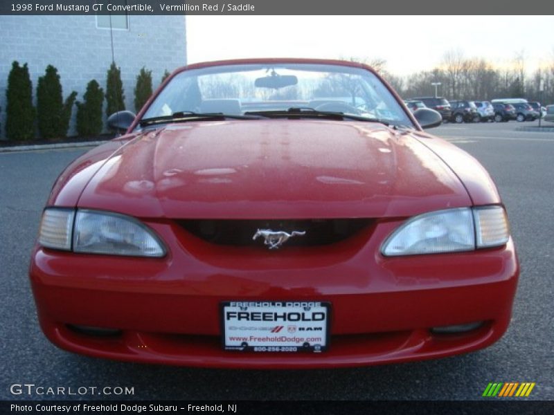 Vermillion Red / Saddle 1998 Ford Mustang GT Convertible